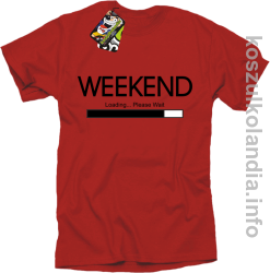 Weekend PLEASE WAIT - koszulka męska - czerwony