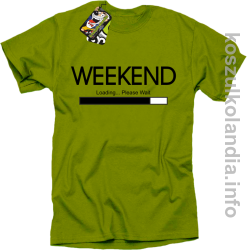 Weekend PLEASE WAIT - koszulka męska - kiwi