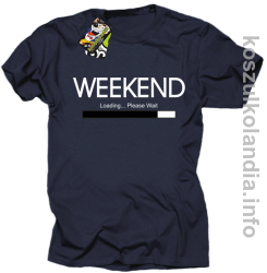 Weekend PLEASE WAIT - koszulka męska - granatowy