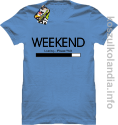 Weekend PLEASE WAIT - koszulka męska - błękitny