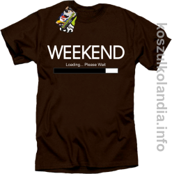 Weekend PLEASE WAIT - koszulka męska - brązowy