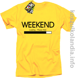 Weekend PLEASE WAIT - koszulka męska - żółty