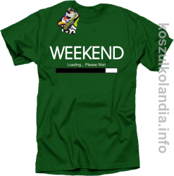 Weekend PLEASE WAIT - koszulka męska - zielony