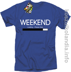 Weekend PLEASE WAIT - koszulka męska - niebieski