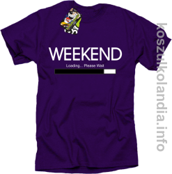 Weekend PLEASE WAIT - koszulka męska - fioletowy