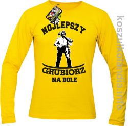 Nojlepszy Grubiorz na dole -  Longsleeve męski żółta 