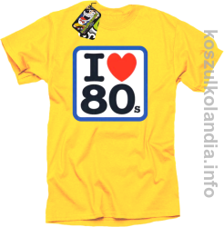 I love 80 - koszulka męska - żółta
