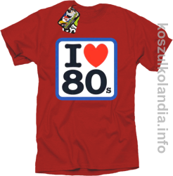 I love 80 - koszulka męska - czerwona