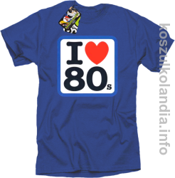 I love 80 - koszulka męska - niebieska