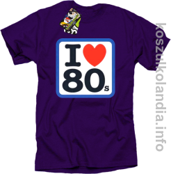 I love 80 - koszulka męska - fioletowa