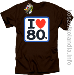 I love 80 - koszulka męska - brązowa