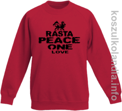 Rasta Peace ONE LOVE - bluza bez kaptura dziecięca - czerwona