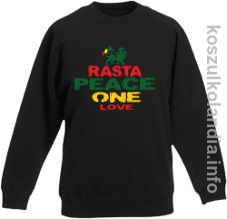 Rasta Peace ONE LOVE - bluza bez kaptura dziecięca - czarna