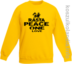 Rasta Peace ONE LOVE - bluza bez kaptura dziecięca - żółta