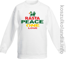 Rasta Peace ONE LOVE - bluza bez kaptura dziecięca - biała