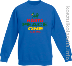 Rasta Peace ONE LOVE - bluza bez kaptura dziecięca - niebieska