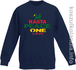 Rasta Peace ONE LOVE - bluza bez kaptura dziecięca - granatowa