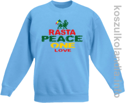 Rasta Peace ONE LOVE - bluza bez kaptura dziecięca - błekitna