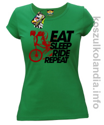 EAT SLEEP Ride Repeat zielony