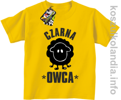 Czarna owca - Black Sheep -koszulka dziecięca - żółta
