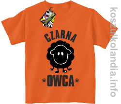 Czarna owca - Black Sheep -koszulka dziecięca - pomarańczowa