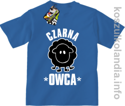 Czarna owca - Black Sheep -koszulka dziecięca - niebieska