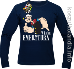 POPEYE OK w Końcu emerytura - Longsleeve męski - granatowa