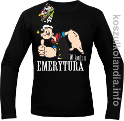 POPEYE OK w Końcu emerytura - Longsleeve męski - czarna