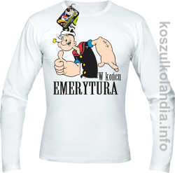 POPEYE OK w Końcu emerytura - Longsleeve męski - biała