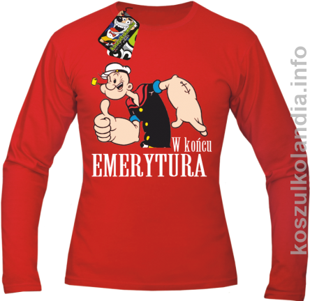 POPEYE OK w Końcu emerytura - Longsleeve męski - czerwona