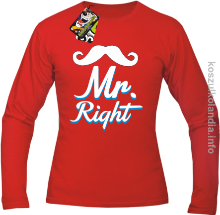 Mr Right - Longsleeve męski - czerwona