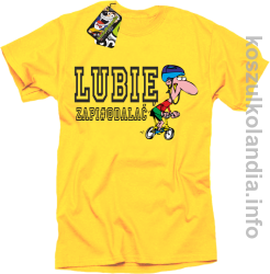 Lubię zapierdalać rowerzysta - koszulka męska - żółta