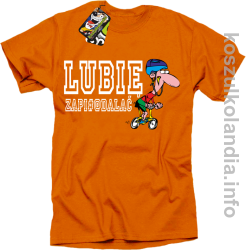 Lubię zapierdalać rowerzysta - koszulka męska - pomarańczowa