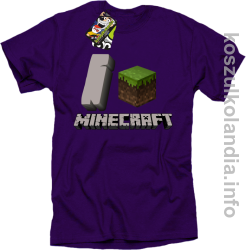 I love minecraft -  koszulka męska - fioletowa