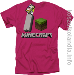I love minecraft -  koszulka męska - fuksja