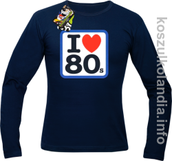 I love 80 - Longsleeve męski - granatowy