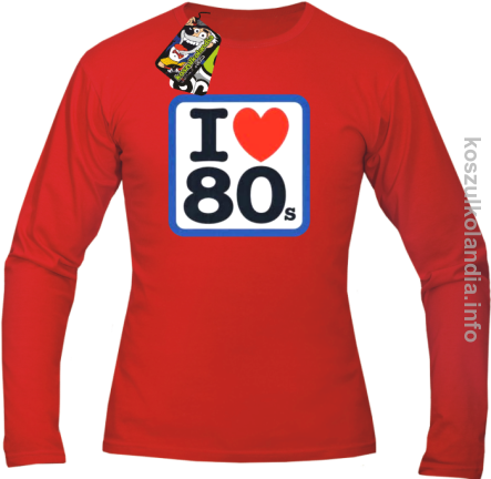 I love 80 - Longsleeve męski - czerwona