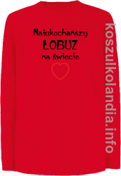 Najukochańszy łobuz na świecie - longsleeve dziecięcy - czerwony