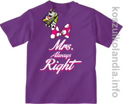 Mrs Always Right - koszulka dziecięca - fioletowa