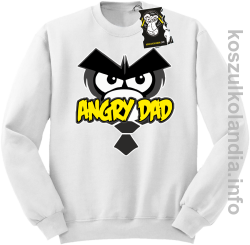 Angry dad - bluza z nadrukiem bez kaptura biała