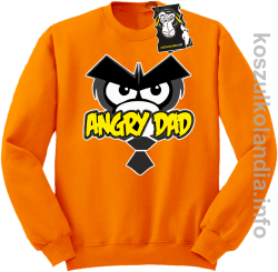 Angry dad - bluza z nadrukiem bez kaptura pomarańczowa
