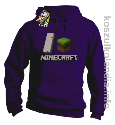 I love minecraft - bluza z kapturem - fioletowa
