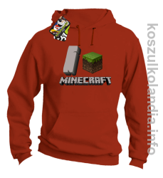 I love minecraft - bluza z kapturem - pomarańczowa