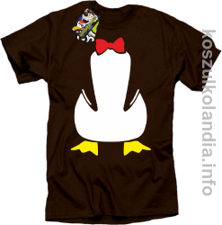 Pingwin no head bez głowy - koszulka męska - brązowy