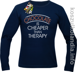 Chocolate is cheaper than therapy - Longsleeve męski - granatowy