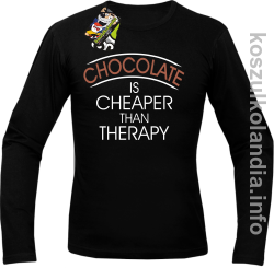 Chocolate is cheaper than therapy - Longsleeve męski - czarny