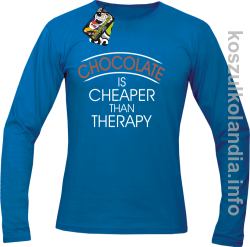 Chocolate is cheaper than therapy - Longsleeve męski - niebieski