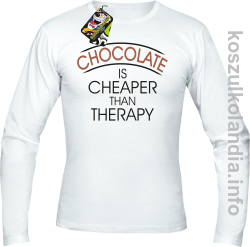 Chocolate is cheaper than therapy - Longsleeve męski - biały