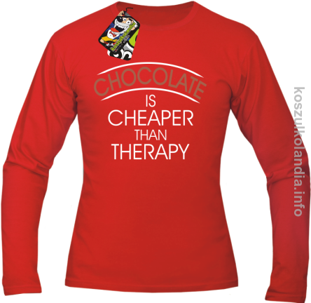 Chocolate is cheaper than therapy - Longsleeve męski - czerwony