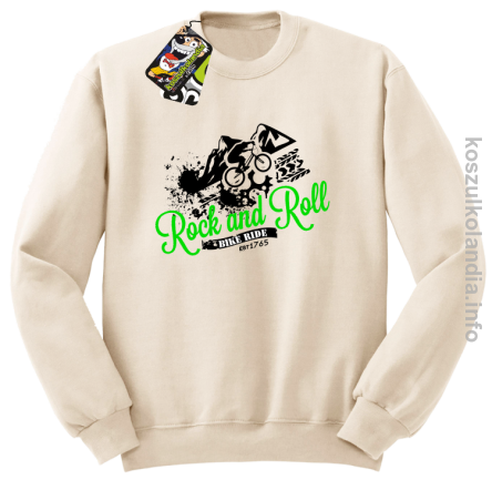 Rock & Roll Bike Ride est 1765 - Bluza męska standard bez kaptura beżowa 